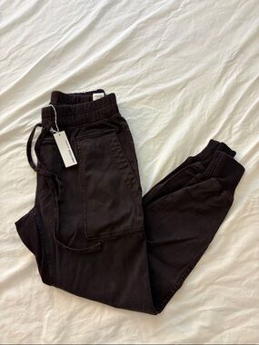 James Perse Black Track Jogger Pants